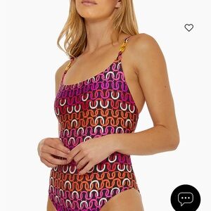 Trina Turk Women Echo Chain Scoopneck One-Piece Swimsuit